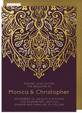 'Arabesque Style' Wedding Invitation