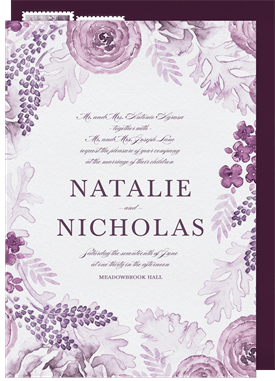 'Watercolor Romance' Wedding Invitation