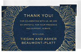 'Foil Stamped Sunflower' Wedding Thank You Note