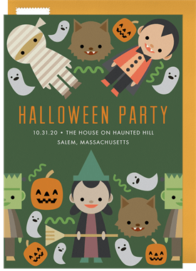 'Cute Monster Party' Halloween Invitation