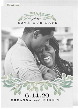 'Eucalyptus Foliage' Wedding Save the Date