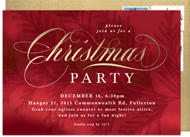 'Golden Christmas' Business Holiday Party Invitation