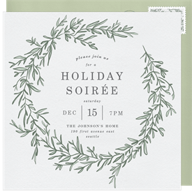 'Delicate Wreath' Holiday Party Invitation