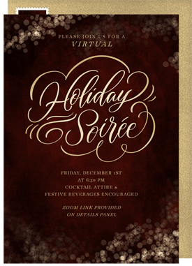 'Holiday Soirée Flourish' Business Holiday Party Invitation