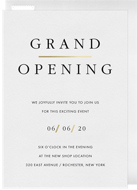 'Upscale Simplicity' Grand opening Invitation