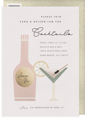 'Classy Cocktails' Happy Hour Invitation