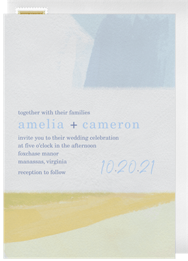 'Watercolor Horizon' Wedding Invitation