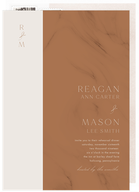 'Faint Marble' Rehearsal Dinner Invitation