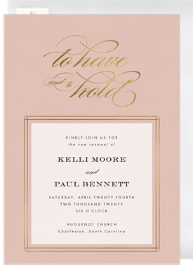 'Wedding Vows' Vow Renewal Invitation