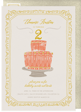 'Sweet Cake' Kids Birthday Invitation