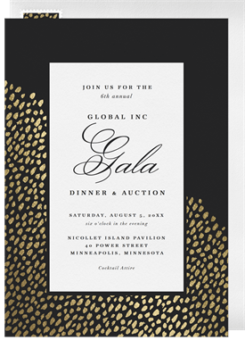 'Asymmetric Glam' Gala Invitation