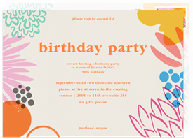 'Flowing Florals' Adult Birthday Invitation