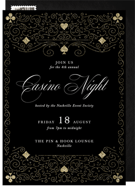 'Casino Night Accents' Business Invitation