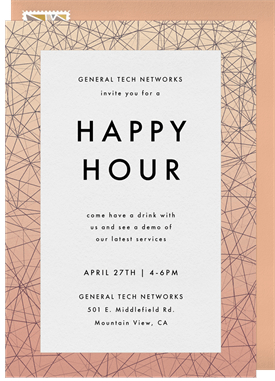 'Abstract Lattice' Happy Hour Invitation