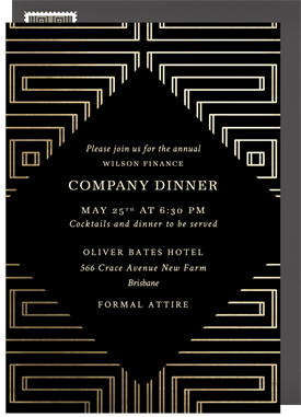 'Intricate Geometric Pattern' Dinner Invitation