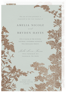 'Vintage Floral Frame' Vow Renewal Invitation