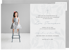 'Soft Leaves' First Communion Invitation