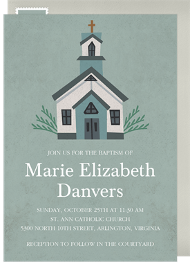 'Small Chapel' Baptism Invitation