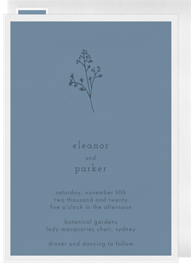 'Botanical Sprig' Wedding Invitation