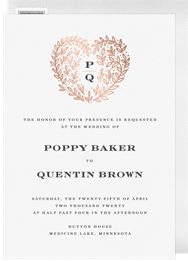 'Laurel Heart' Wedding Invitation