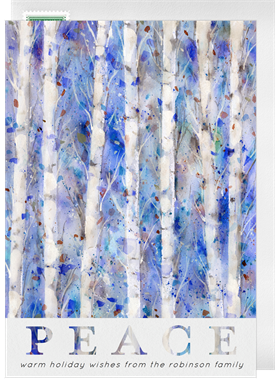 'Beautiful Birch Trees' Holiday Greetings Card