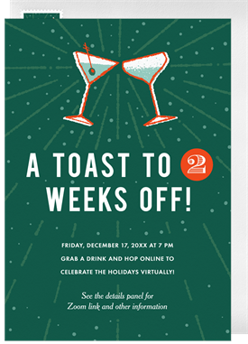 'Holiday Vacation Toast' Business Holiday Party Invitation