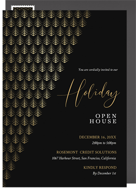 'Tree Pattern' Holiday Party Invitation