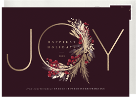 'Classy Wreath' Business Holiday Greetings Card