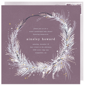 'Boho Winter Wreath' Bridal Shower Invitation