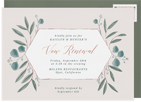 'Rustic Eucalyptus' Vow Renewal Invitation