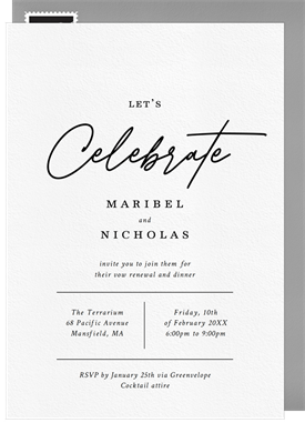 'Minimalist Grid' Vow Renewal Invitation