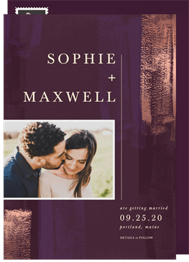 'Modern Brushstrokes' Wedding Save the Date