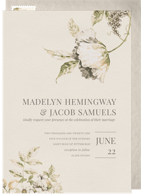 'Vintage Floral Romance' Wedding Invitation