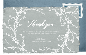 'Intricate Budding Wreath' Wedding Thank You Note