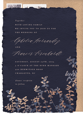 'Watercolor Botanicals' Wedding Invitation