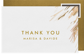 'Grassy Foliage' Wedding Thank You Note