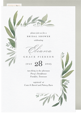 'Corner Cascade' Bridal Shower Invitation