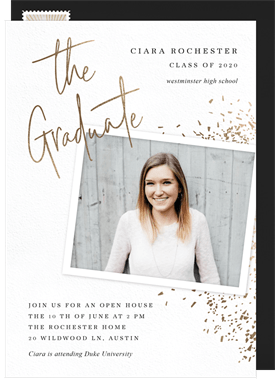 'Confetti Spray' Graduation Invitation