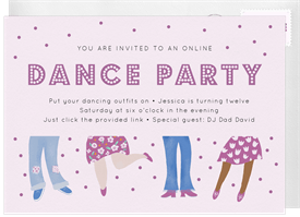 'Dance Party' Virtual / Remote Invitation