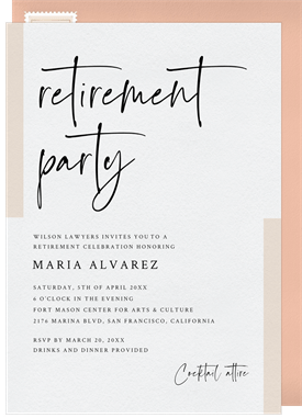 'Bar Accents' Retirement Invitation