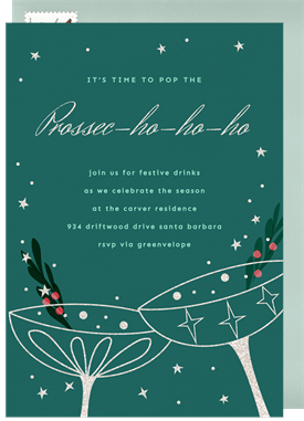 'Prosecc-ho-ho' Holiday Party Invitation