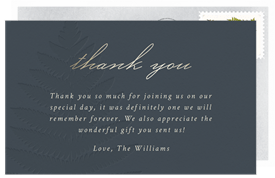 'Delicate Fern' Wedding Thank You Note