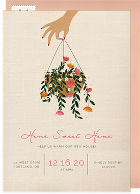 'Sweet Hanging Plant' Housewarming Party Invitation