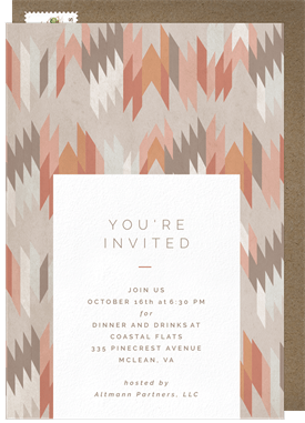 'Boho Pattern' Dinner Invitation