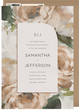 'Gorgeous Blooms' Vow Renewal Invitation