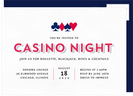 'Casino Night' Business Invitation