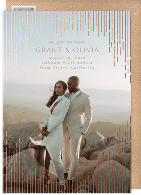 'Cascading Faux Foil' Wedding Announcement