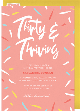 'Thirty & Thriving' Adult Birthday Invitation