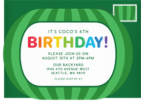 'Musical Melon' Kids Birthday Invitation