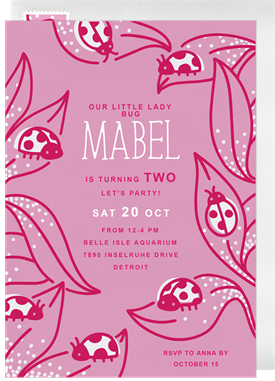 'Ladybugs' Kids Birthday Invitation